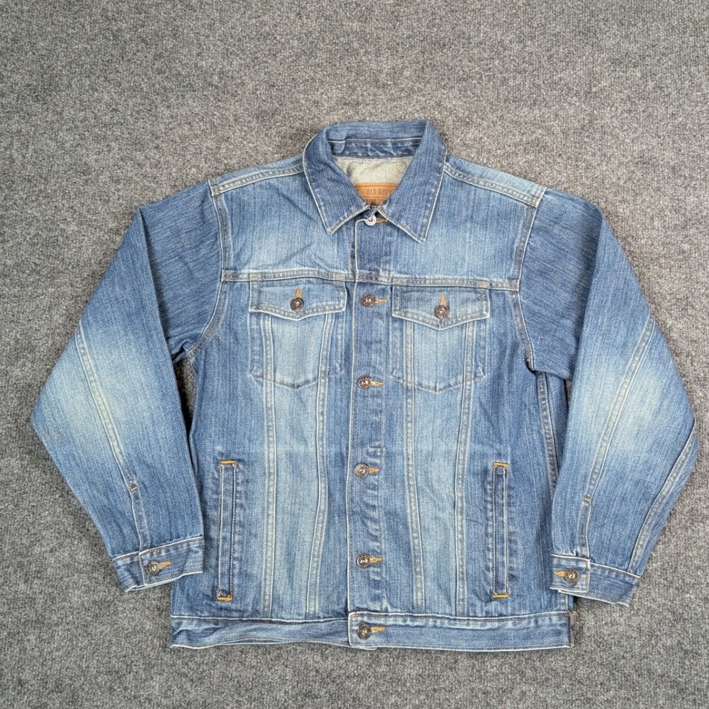 Old Navy Blue Jeans Denim Trucker Jacket Mens XL Blue 100% Cotton